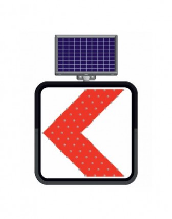 Ledli Trafik Levhası Tehlikeli Viraj 60x60cm