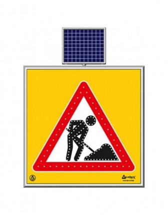 Güneş Enerjili ve Ledli Trafik Bilgi Levhası Çalışma Var 1000mm x 1000mm